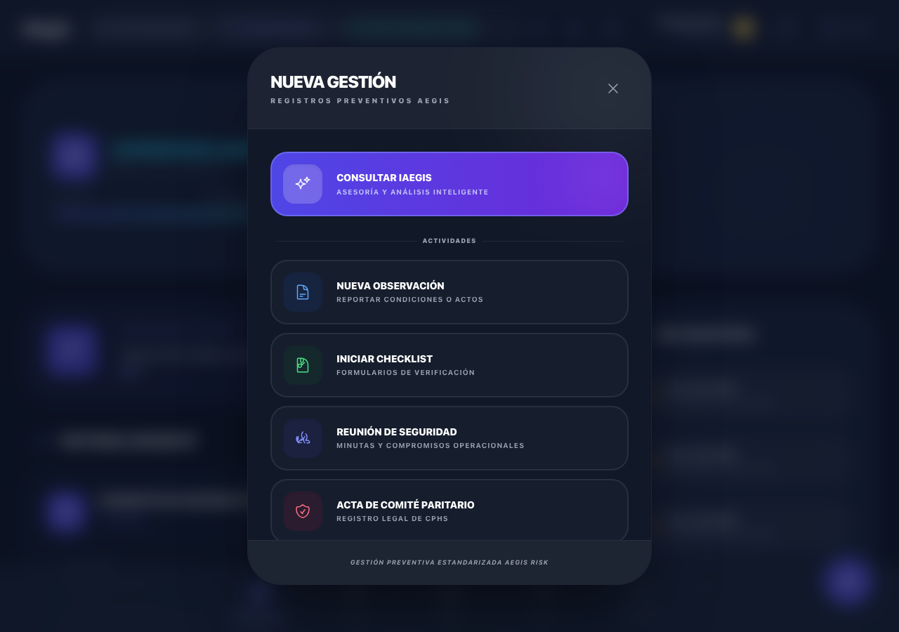 Modal de Nueva Gestion