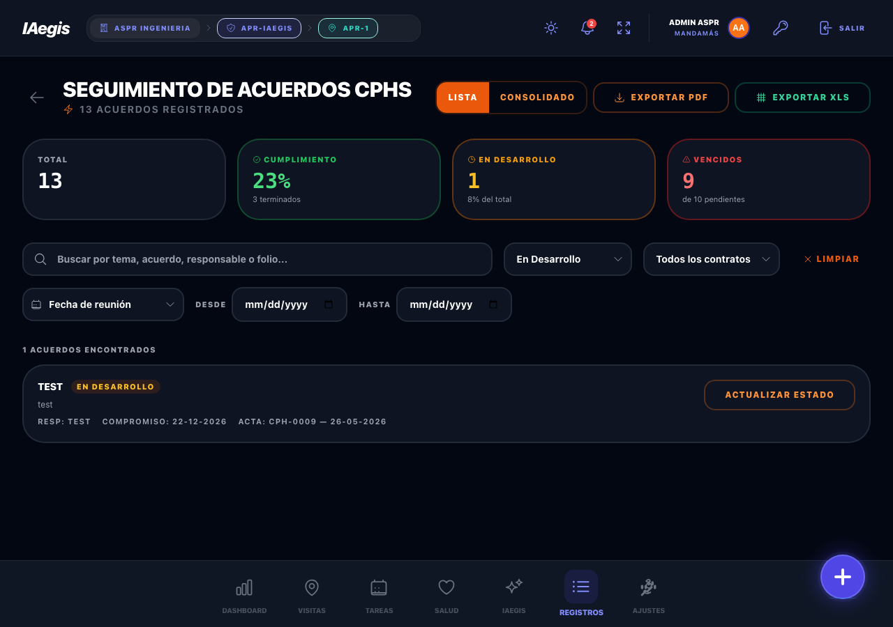 Acuerdo en estado En Desarrollo