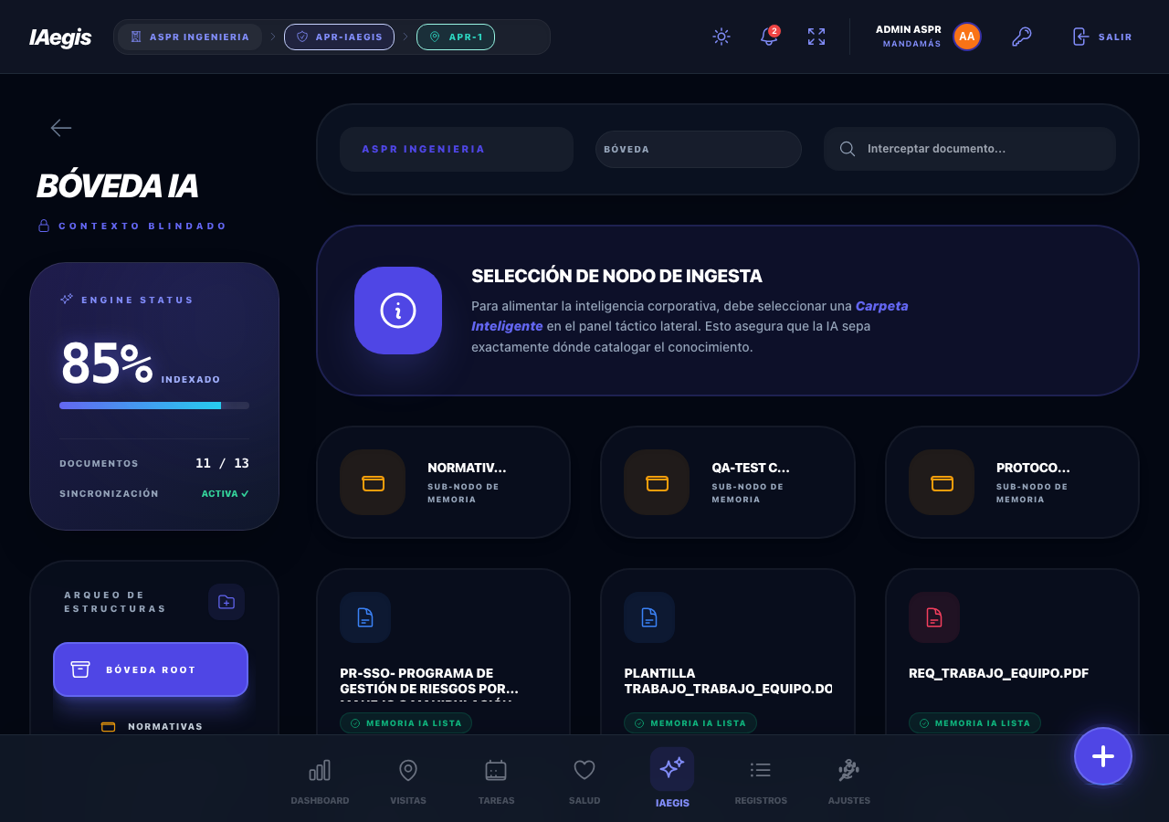 Bóveda IA - vista principal