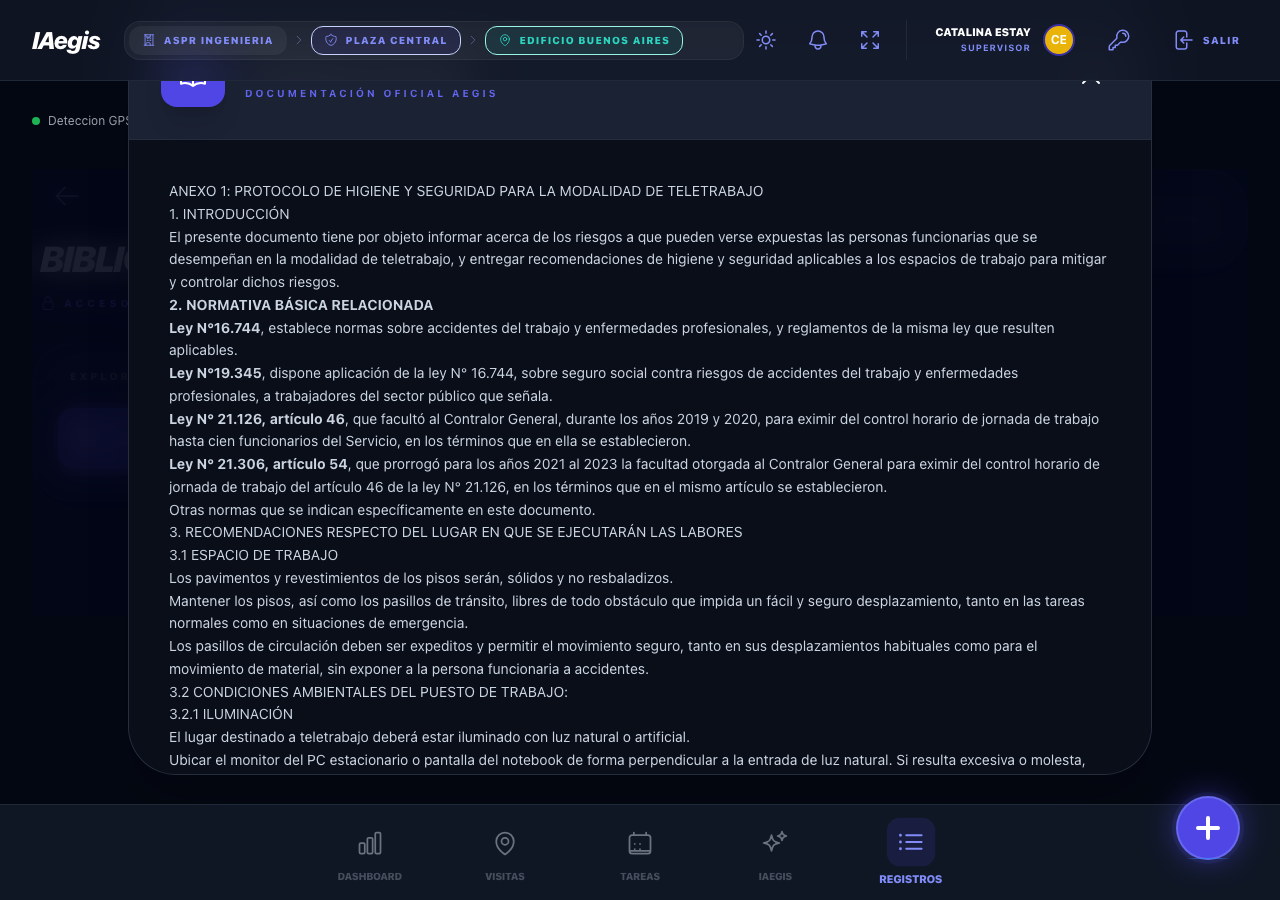 Visor de documentos mostrando protocolo