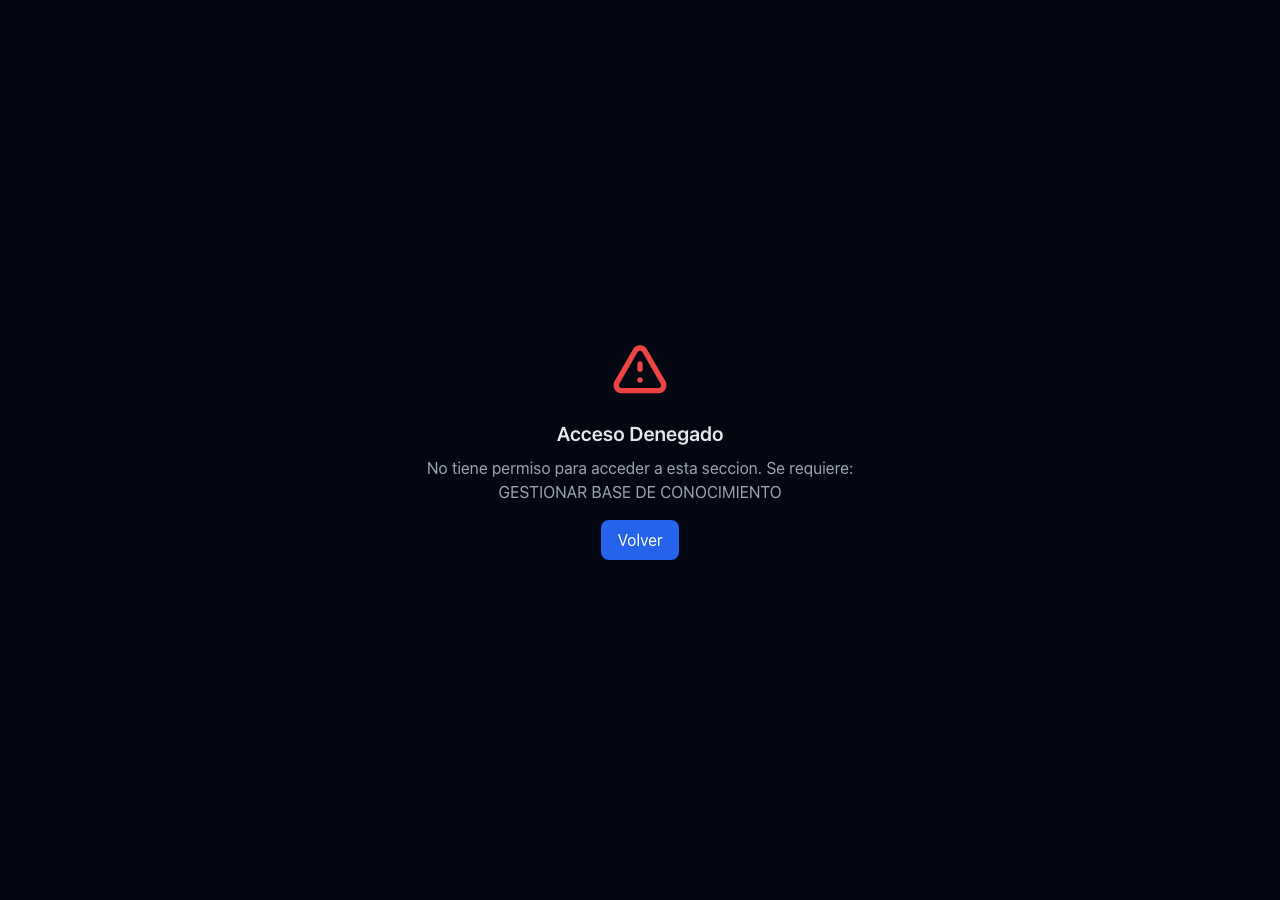 Pantalla de acceso denegado