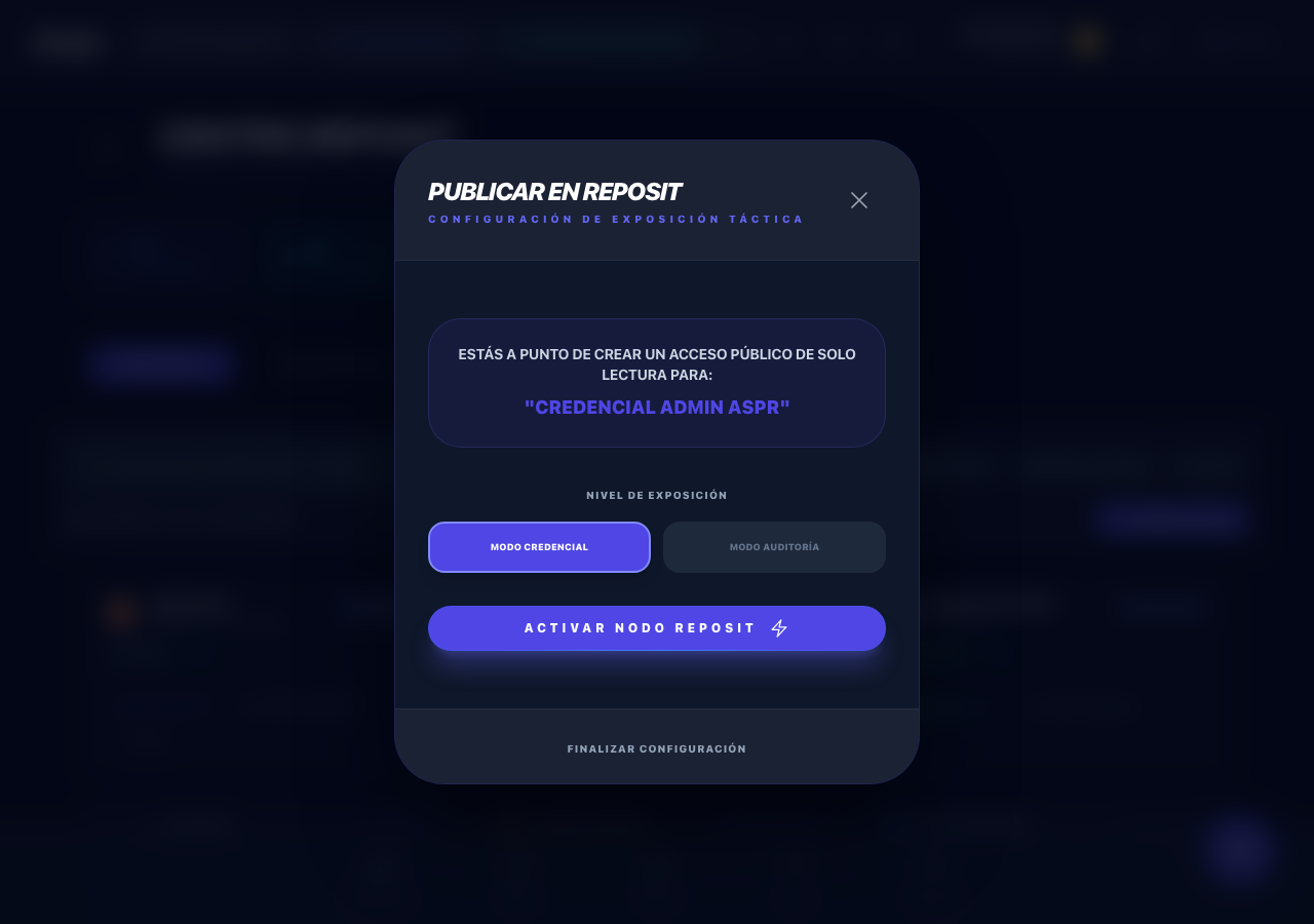 Modal Publicar en Reposit