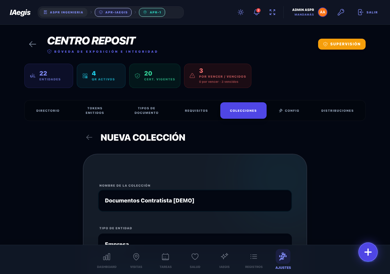 Formulario de colección